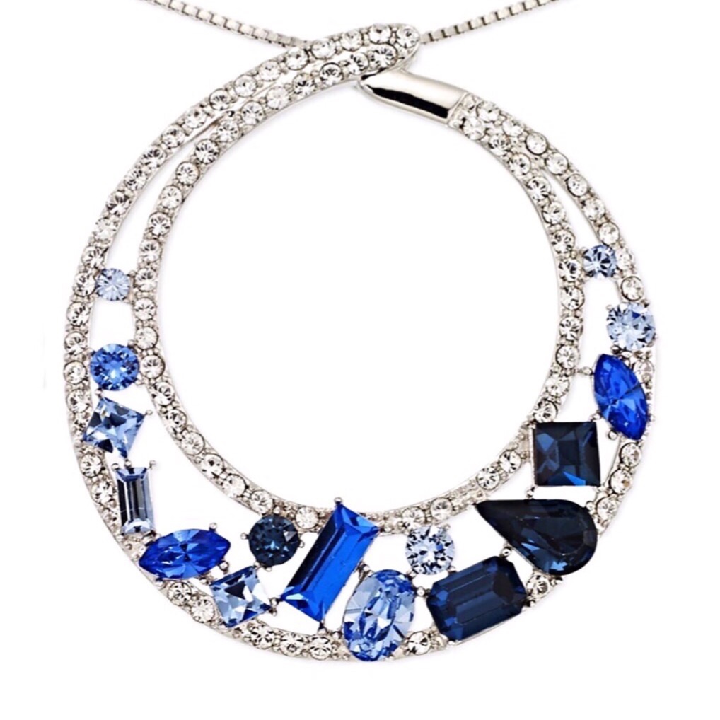 Simone I Smith Blue White Crystal Necklace 162$